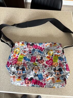 Disney Multicolor Cartoon Crossbody Bag with Black Trim